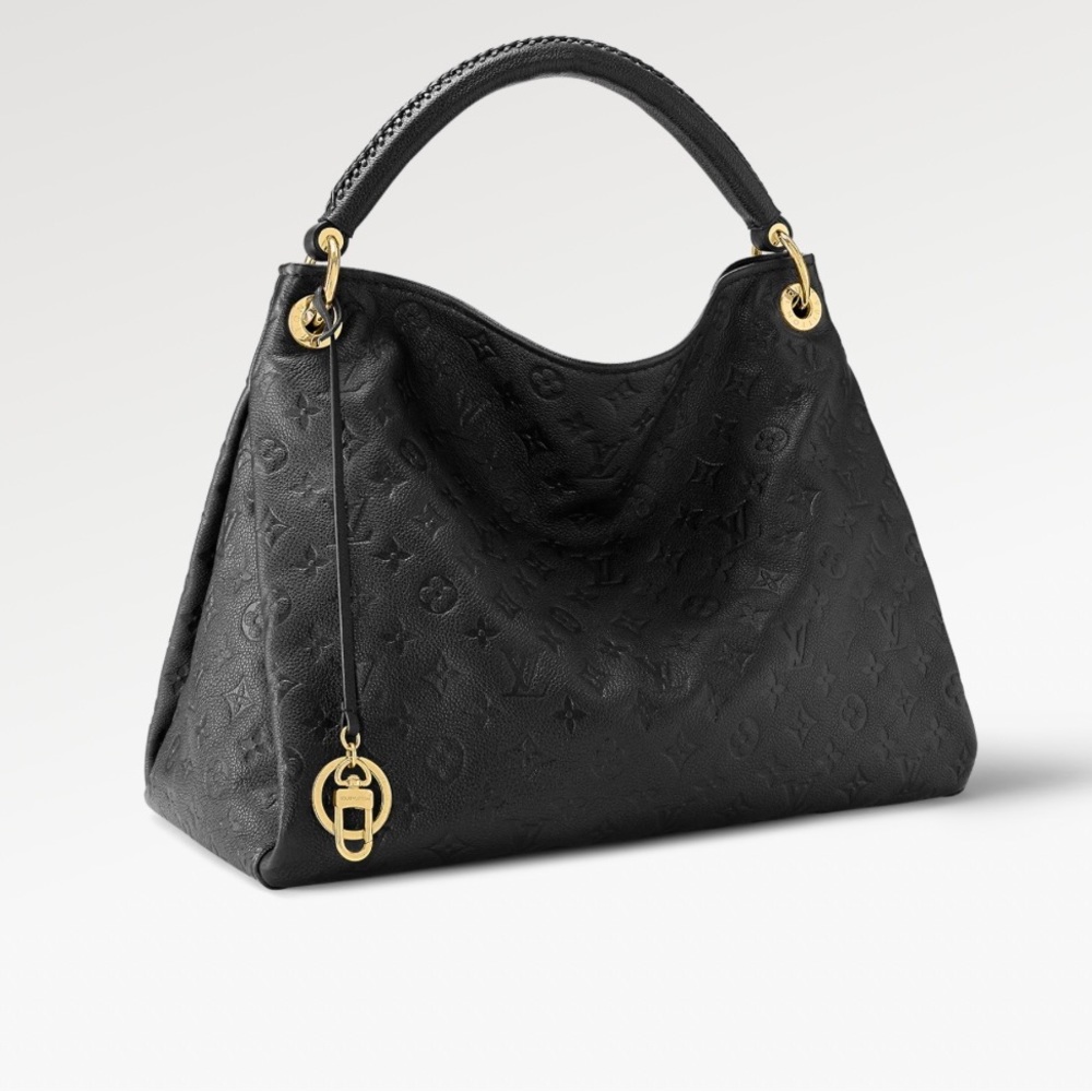 LOUIS VUITTON ARTSY MM IN BLACK MONOGRAM EMPREINTE LEATHER